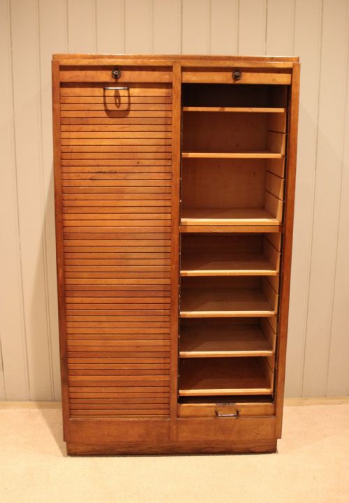 FRENCH OAK DOUBLE TAMBOUR FRONT FILING CABINET - ADDITIONAL PHOTO 3