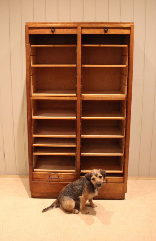 FRENCH OAK DOUBLE TAMBOUR FRONT FILING CABINET - ADDITIONAL PHOTO 5