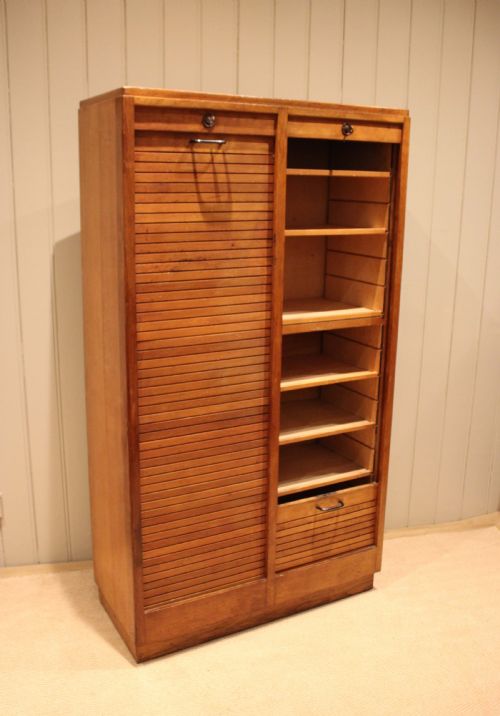 FRENCH OAK DOUBLE TAMBOUR FRONT FILING CABINET - ADDITIONAL PHOTO 11