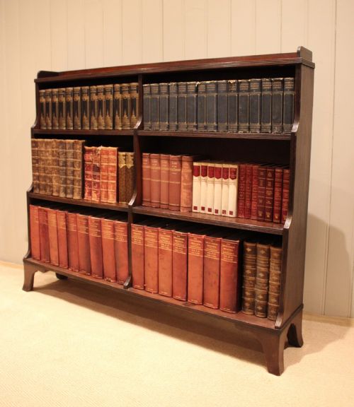 MAHOGANY REGENCY STYLE OPEN BOOKCASE - ADDITIONAL PHOTO 2