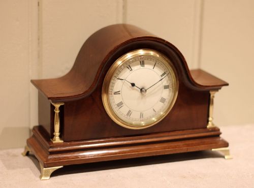 EDWARDIAN MAHOGANY TIMEPIECE MANTEL CLOCK - ADDITIONAL PHOTO 1