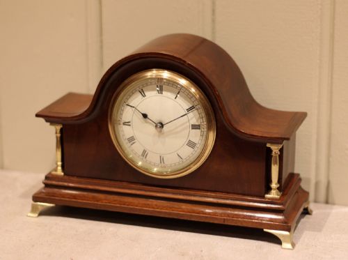EDWARDIAN MAHOGANY TIMEPIECE MANTEL CLOCK - ADDITIONAL PHOTO 4