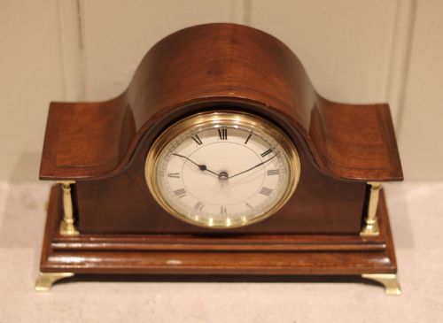EDWARDIAN MAHOGANY TIMEPIECE MANTEL CLOCK - ADDITIONAL PHOTO 5