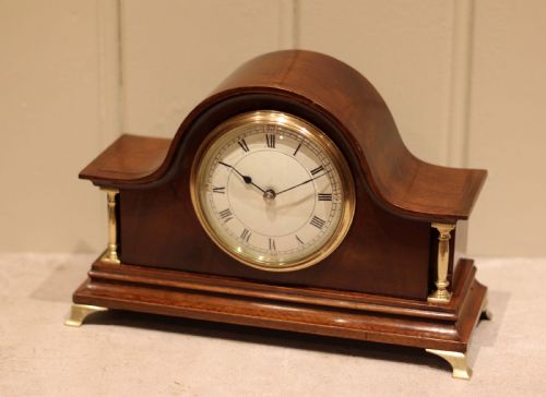 EDWARDIAN MAHOGANY TIMEPIECE MANTEL CLOCK - ADDITIONAL PHOTO 6