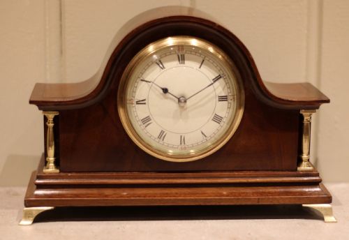 EDWARDIAN MAHOGANY TIMEPIECE MANTEL CLOCK - ADDITIONAL PHOTO 8