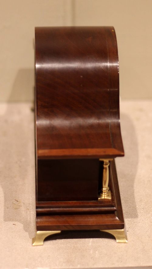 EDWARDIAN MAHOGANY TIMEPIECE MANTEL CLOCK - ADDITIONAL PHOTO 9