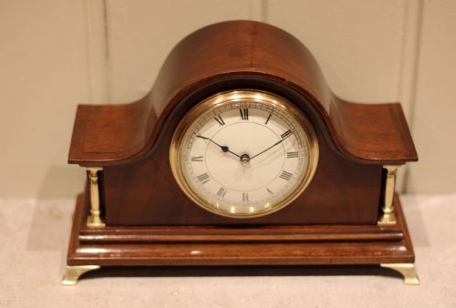 EDWARDIAN MAHOGANY TIMEPIECE MANTEL CLOCK - ADDITIONAL PHOTO 12