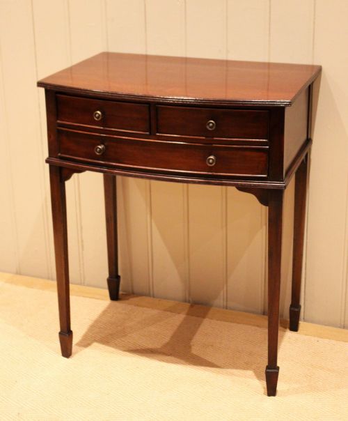 EDWARDIAN MAHOGANY BOW FRONT SIDE TABLE - ADDITIONAL PHOTO 2