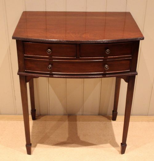 EDWARDIAN MAHOGANY BOW FRONT SIDE TABLE - ADDITIONAL PHOTO 6
