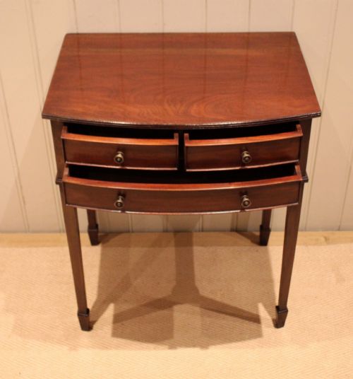 EDWARDIAN MAHOGANY BOW FRONT SIDE TABLE - ADDITIONAL PHOTO 7