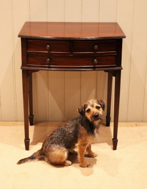 EDWARDIAN MAHOGANY BOW FRONT SIDE TABLE - ADDITIONAL PHOTO 8