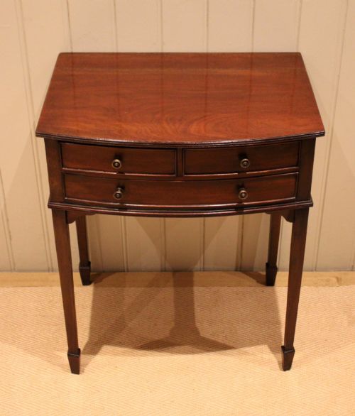 EDWARDIAN MAHOGANY BOW FRONT SIDE TABLE - ADDITIONAL PHOTO 10