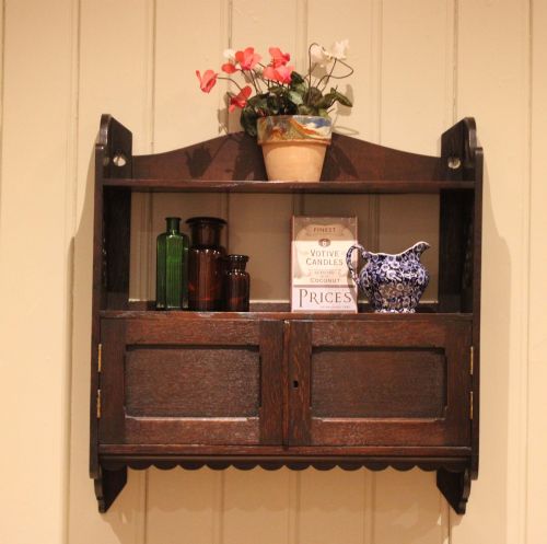 ARTS CRAFTS STYLE OAK WALL CABINET - ADDITIONAL PHOTO 6