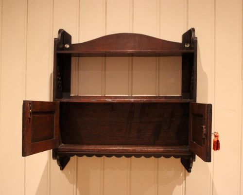 ARTS CRAFTS STYLE OAK WALL CABINET - ADDITIONAL PHOTO 7