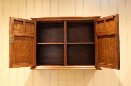LATE 19TH CENTURY SOLID OAK WALL CABINET - ADDITIONAL PHOTO 3