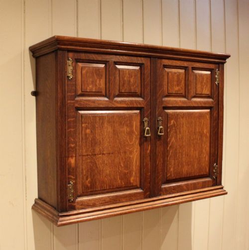 LATE 19TH CENTURY SOLID OAK WALL CABINET - ADDITIONAL PHOTO 5