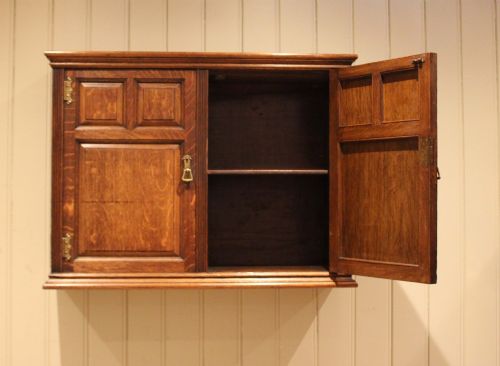 LATE 19TH CENTURY SOLID OAK WALL CABINET - ADDITIONAL PHOTO 7