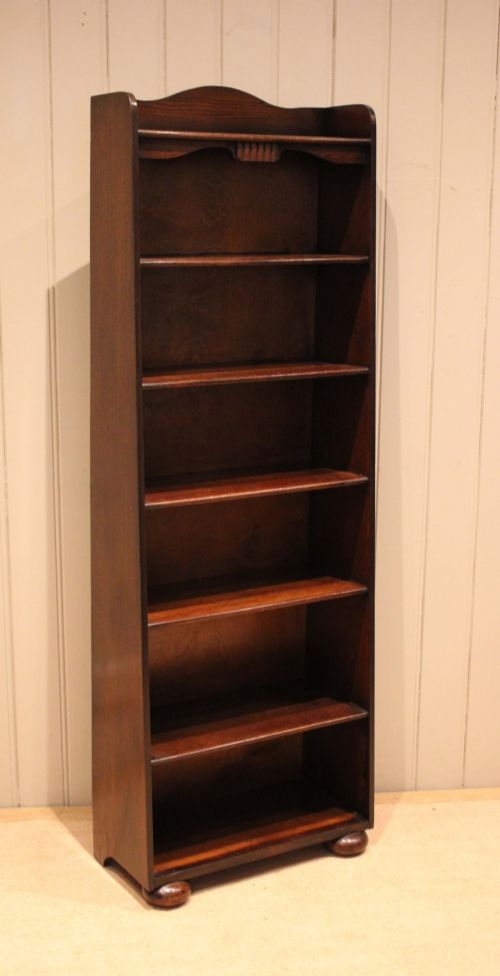 TALL OAK ARCH TOP OPEN BOOKCASE - ADDITIONAL PHOTO 1