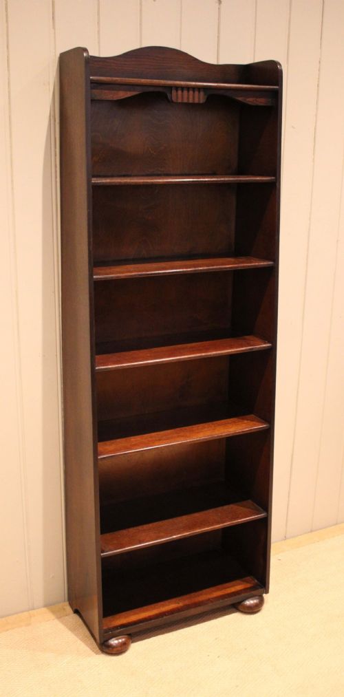 TALL OAK ARCH TOP OPEN BOOKCASE - ADDITIONAL PHOTO 5