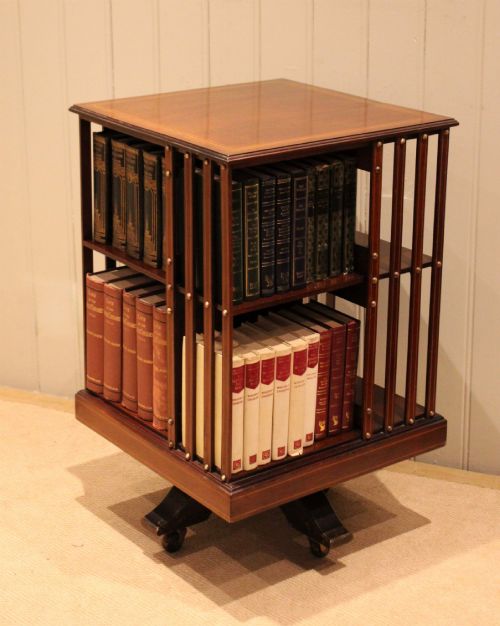 EDWARDIAN MAHOGANY REVOLVING BOOKCASE