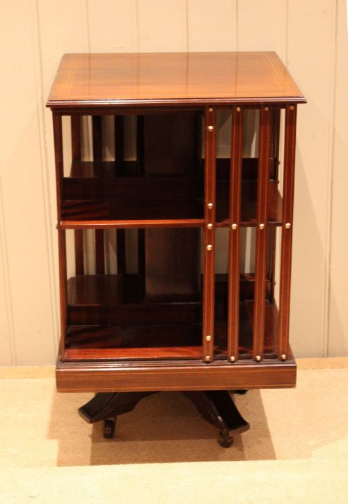 EDWARDIAN MAHOGANY REVOLVING BOOKCASE - ADDITIONAL PHOTO 1