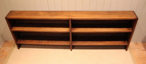 LONG SLIM LOW OPEN OAK BOOKCASE - ADDITIONAL PHOTO 1