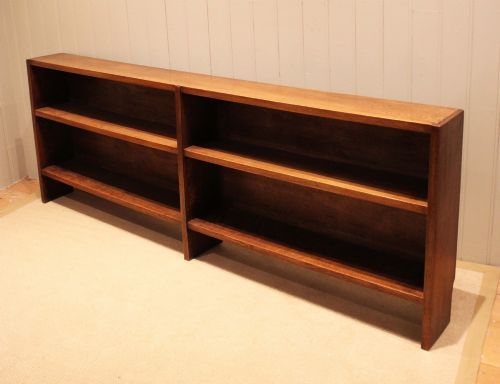 LONG SLIM LOW OPEN OAK BOOKCASE - ADDITIONAL PHOTO 3