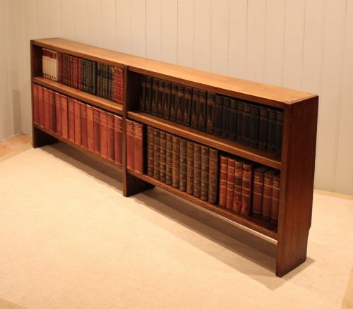 LONG SLIM LOW OPEN OAK BOOKCASE - ADDITIONAL PHOTO 10
