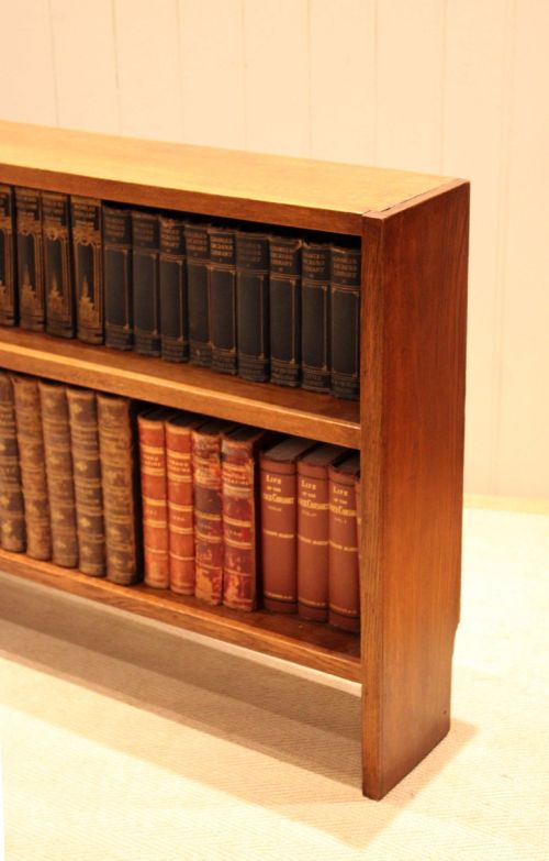LONG SLIM LOW OPEN OAK BOOKCASE - ADDITIONAL PHOTO 12