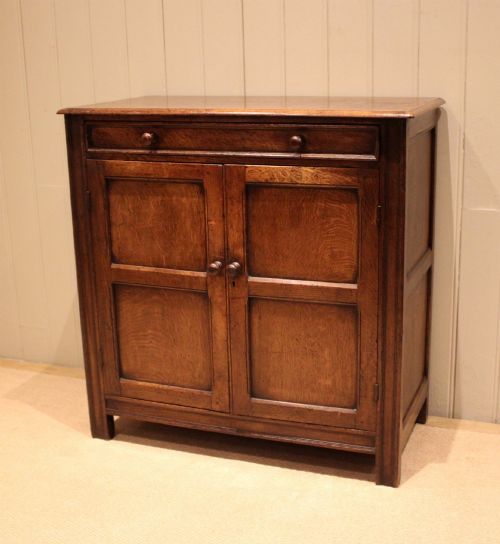 Late 19th Century Solid Oak Side Cabinet