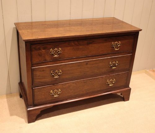 Low Georgian Style Oak Chest Of Drawers