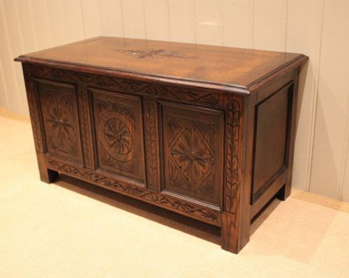 Dark Oak Carved Coffer