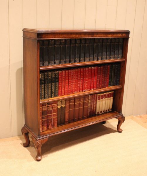 Walnut Open Bookcase with Adjustable Shelves