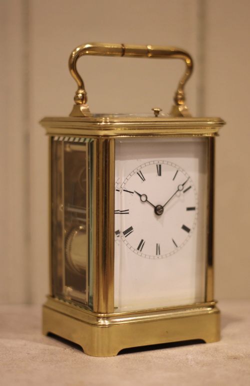 French Brass Striking and Repeating Carriage Clock
