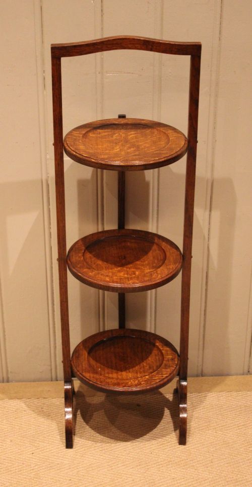 Edwardian Oak Cake Stand