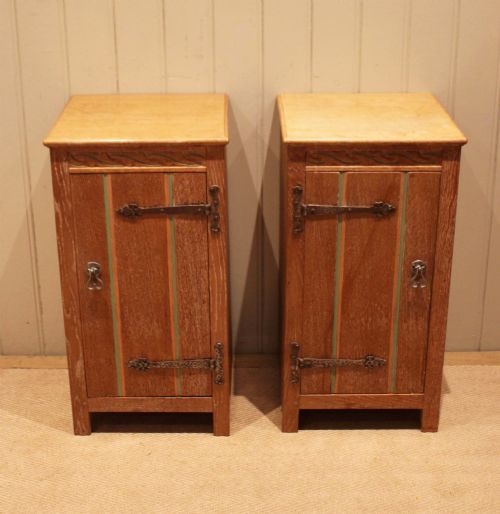 Pair of Limed Oak Bedside Cabinets