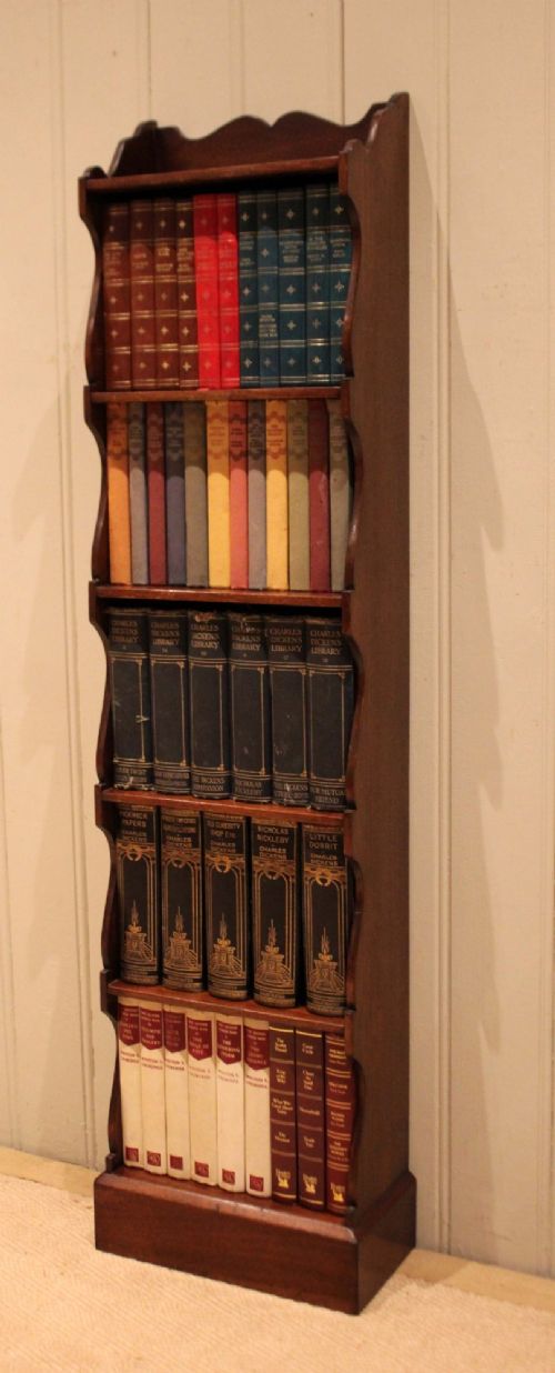 Tall Slim Mahogany Open Bookcase