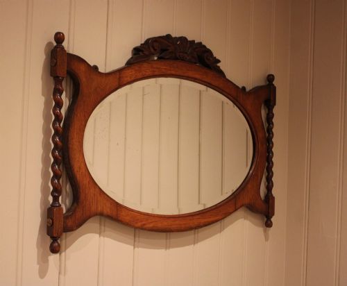 Carved Oak Wall Mirror