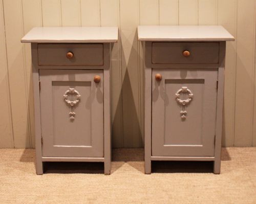 Pair of Painted Pine Bedside Cabinets