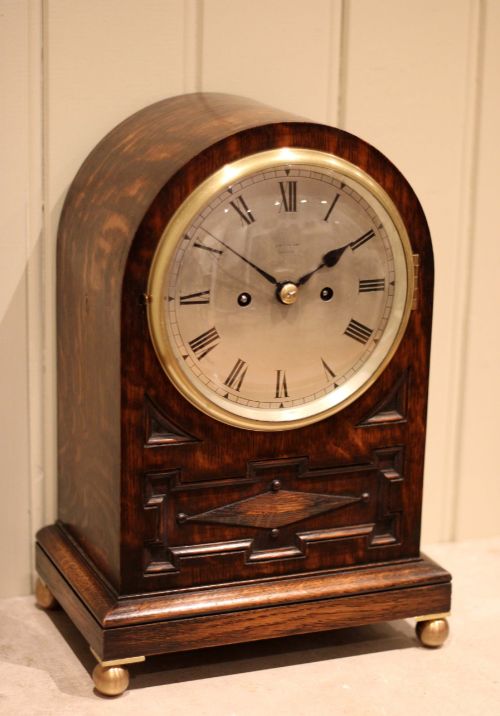 Oak Arch Top Fusee Bracket Clock