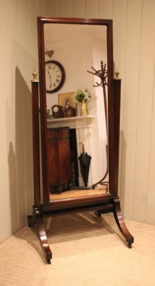 Late 19th Century Large Mahogany Cheval Mirror
