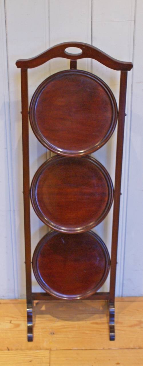 Edwardian Mahogany Three Tier Cake Stand