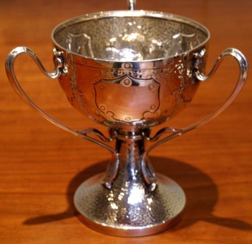 Arts and Crafts Hammered Silver Goblet