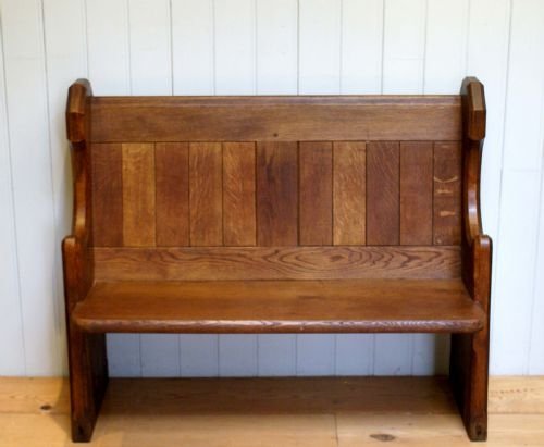 Solid Oak Church Pew