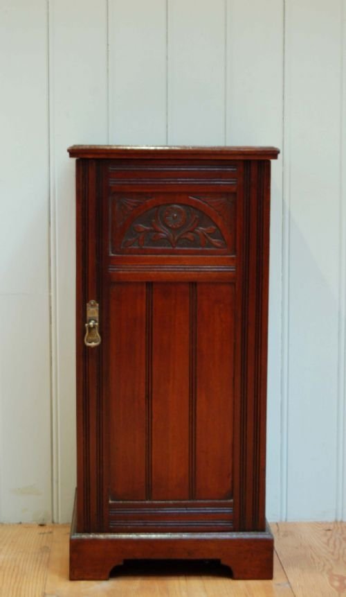 Edwardian Walnut Bedside Cabinet.