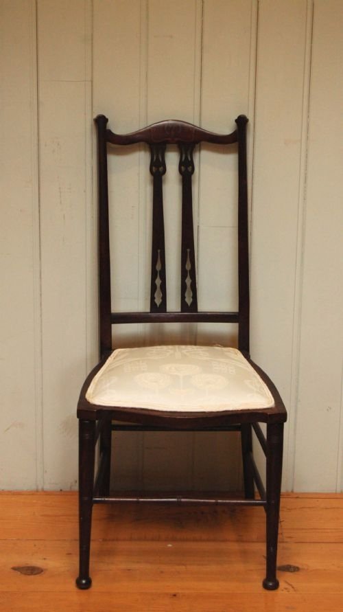 Mahogany Inlaid Art Nouveau Occassional Chair