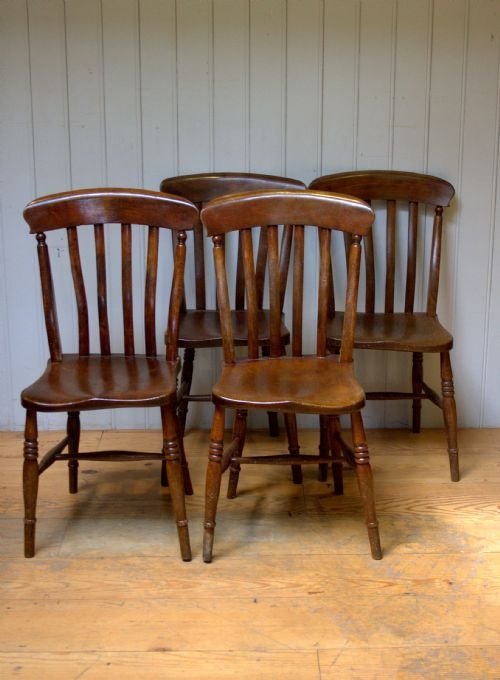 Set of Four Lathe Back Windsor Chairs