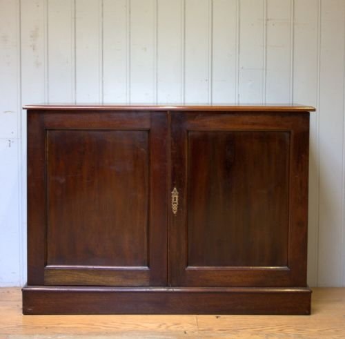 Late 19th Century Solid Mahogany Two Door Side Cabinet