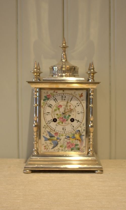 Aesthetic Style Silver Plated Mantel Clock