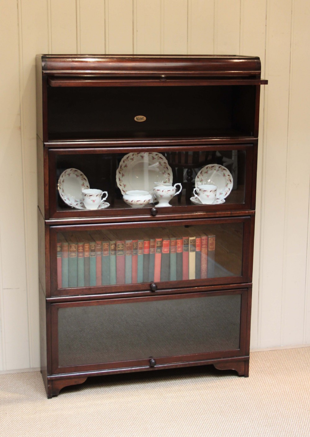Mahogany Globe Wernicke Style Bookcase